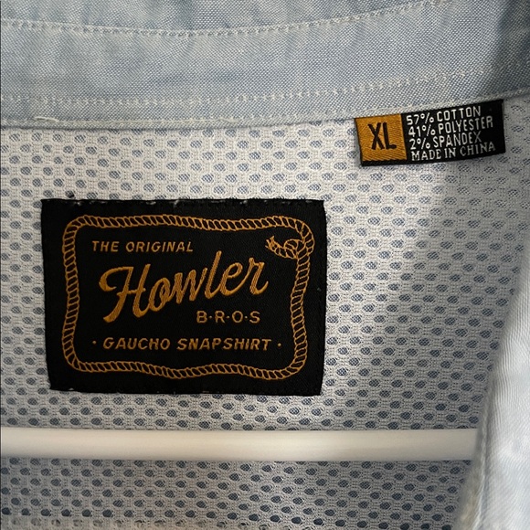 Howler Brothers Light Blue Floral Embroidered Shirt - Picture 2 of 6